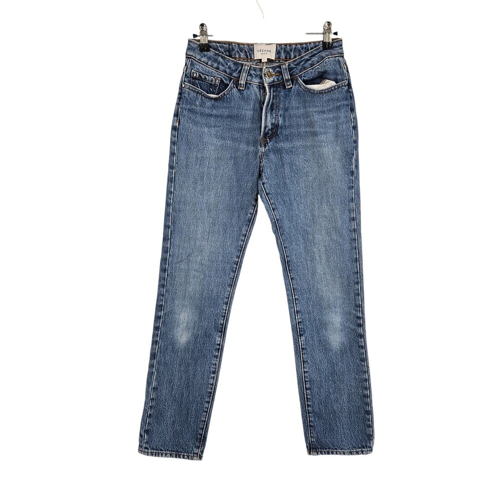 Sezane Women's Straight Leg Jeans - Medium Blue Denim